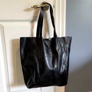 Banana Republic Black Leather Tote